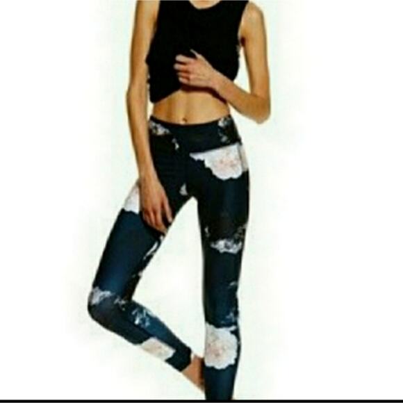 Anthropologie All Fenix Royal Bloom Floral Leggings size XS - Picture 1 of 13